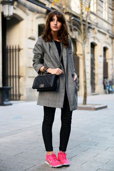 Pink sneakers outfit