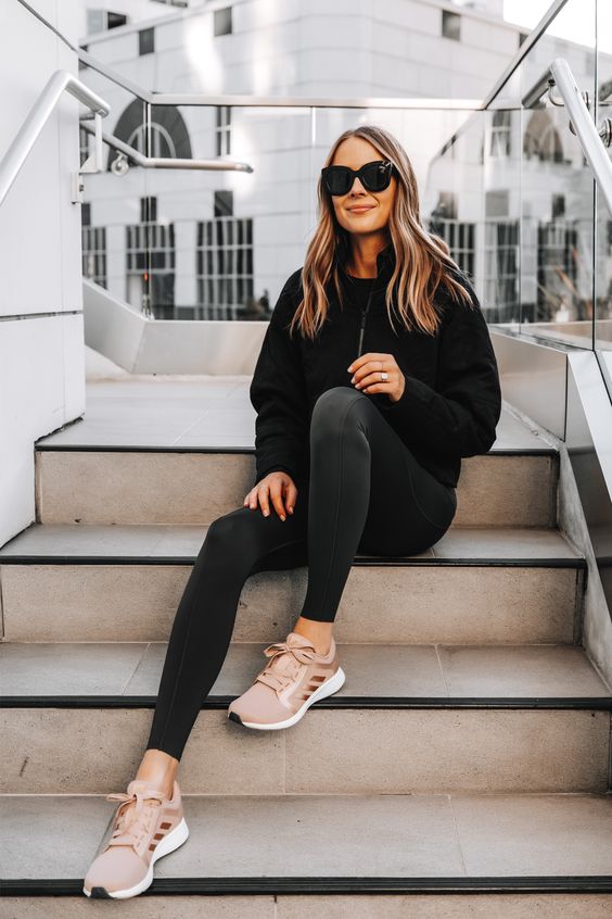 Pink sneakers outfit