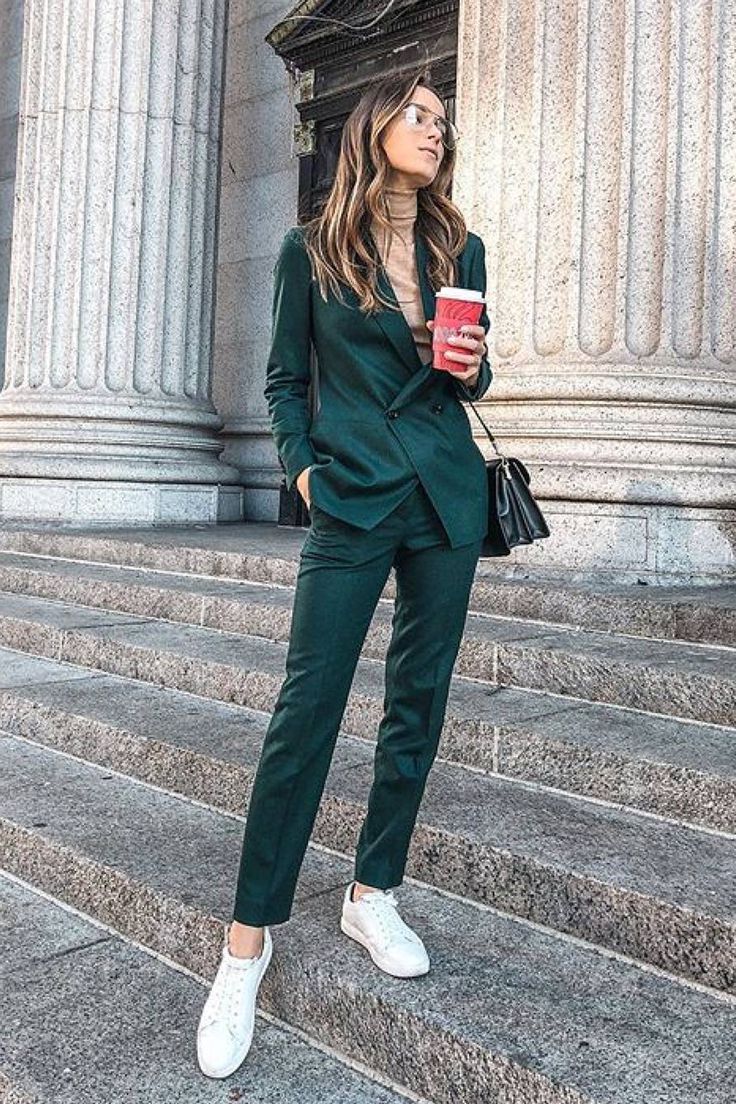 How To Wear Suits With Sneakers For Women: Easy Style Guide 2023 ...