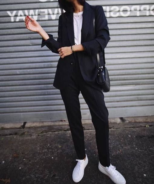 How To Wear Suits With Sneakers For Women: Easy Style Guide 2023 ...